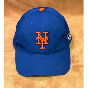 New York Mets, OutDoor Velcroback Cap, Team MLB, Adult Team Colors Blue & Orange